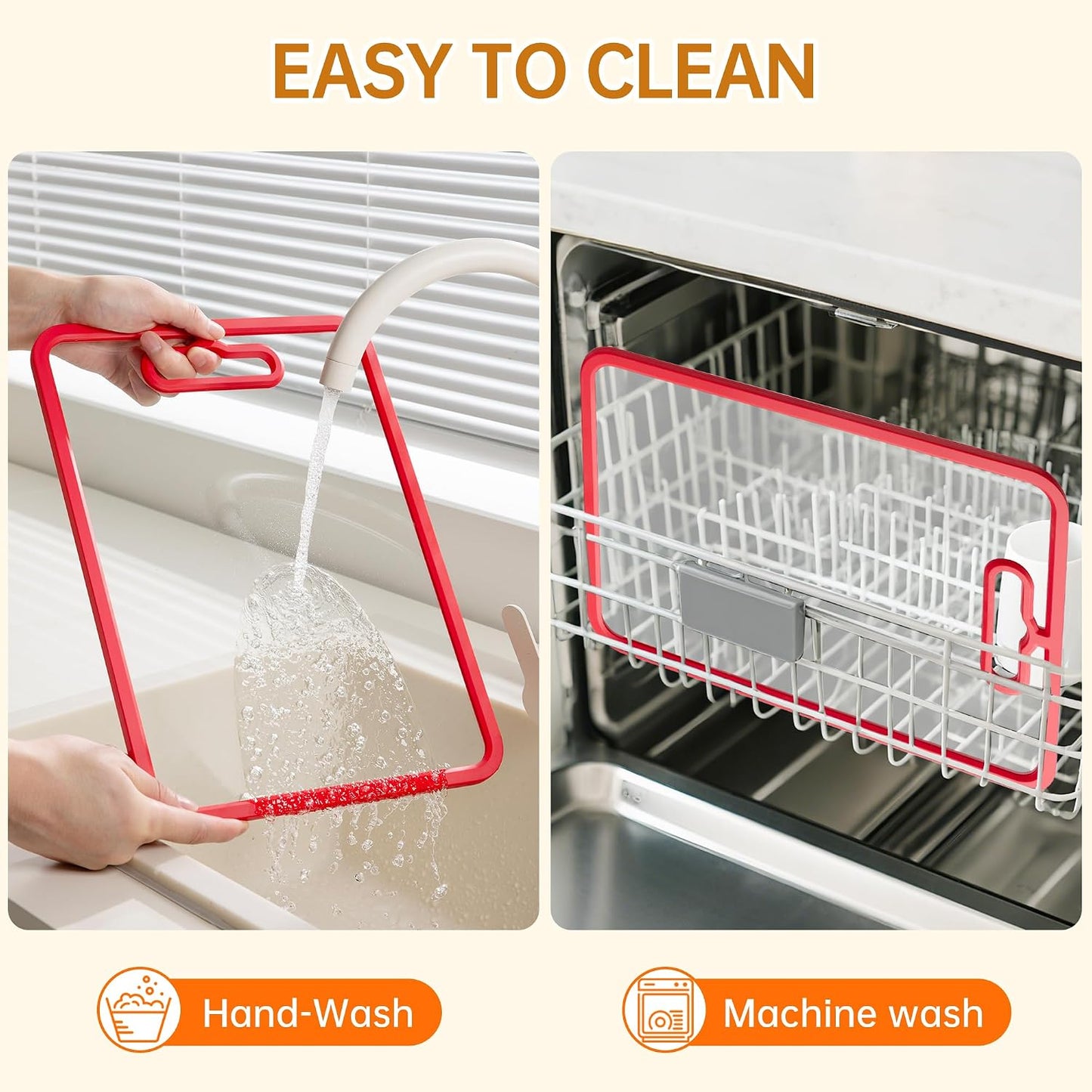 2Pcs White Glass Cutting Board for Kitchen, Tempered Glass Chopping Board with Non-Slip Edges, Dishwasher Safe Clear Cutting Board Set, Heat & Shatter Resistant,15"×11" & 13"×9"