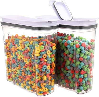 Food Dispenser Set, Airtight Food Storage Container with Lid 1.5L,2PCS BPA-FREE Plastic Pantry Organization Canisters for Nuts Quinoa Coffee and More Dry Food in Kitchen