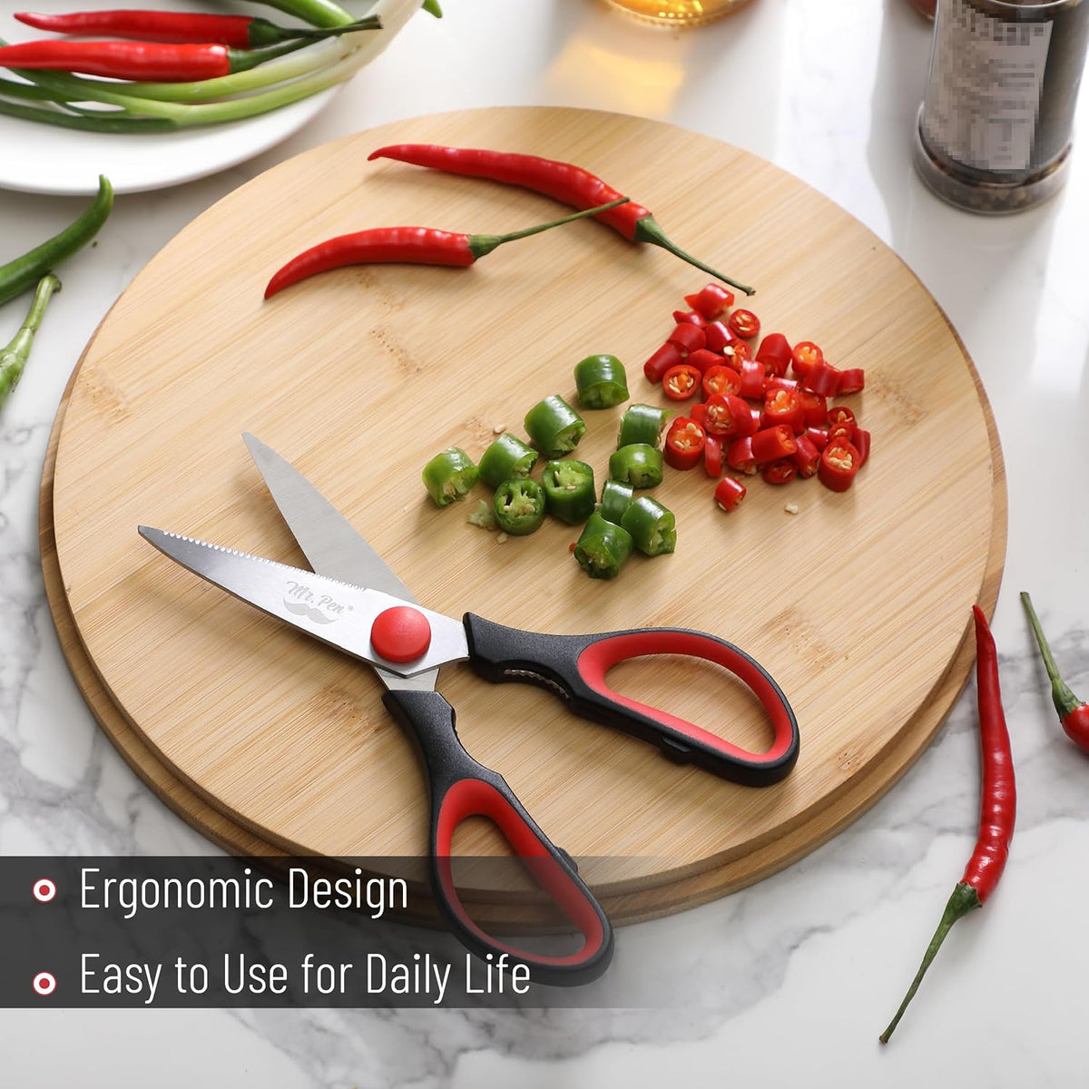 Mr. Pen- All Purpose Kitchen Shears with Protective Sheath, 8 Inch
