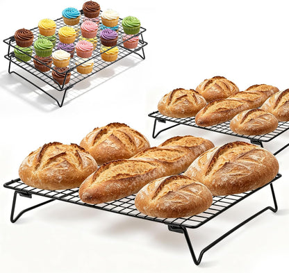 Sourdough Cooling Rack 2 Pack Stackable | Heavy Duty Wire Cooling Rack