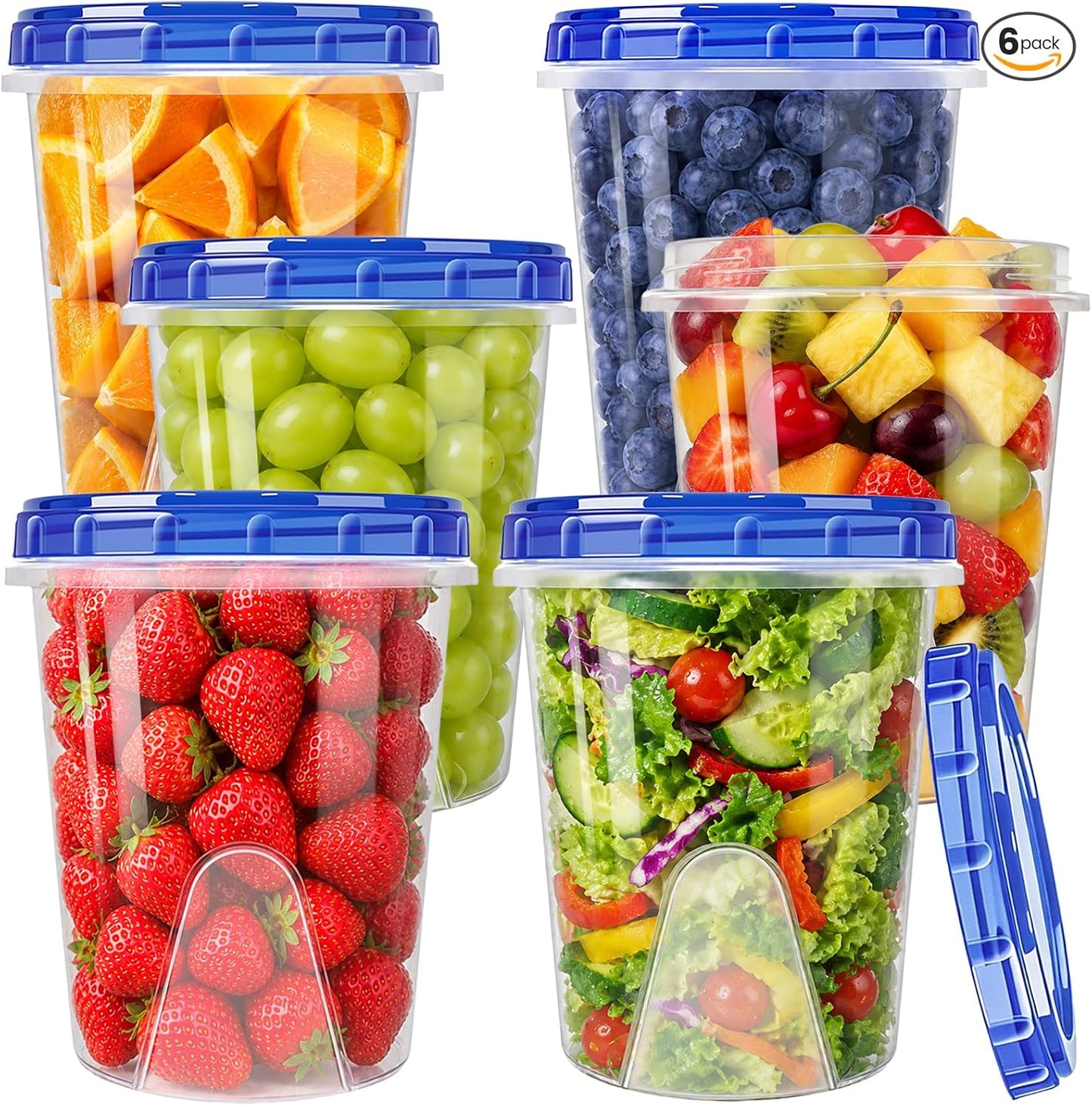 Freezer Storage Containers, 10 Pack-32 Oz Food Storage Containers with Twist Top Lids,BPA Free, Reusable, Meal Prep,Microwave and Dishwasher Safe