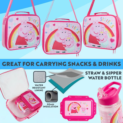 Get Trend SpongeBob Squarepants Water Bottle Lunch Box Lunch Bag Kids Set 3 Pcs Insulated Snack Bag for School Travel Gifts for Kids (Blue SpongeBob)