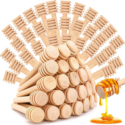 Honey Dipper Sticks- Wooden Honey Dipper 3 Inch Mini Honeycomb Stick for Christmas Halloween Party Favors