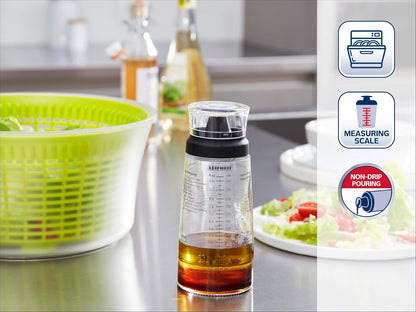 Glass Salad Dressing Bottle 10oz/300ml fill volume, Black