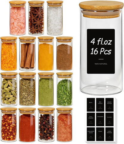 ComSaf Glass Storage Containers with Lids 1 Qt, Set of 6 Food Storage Jars