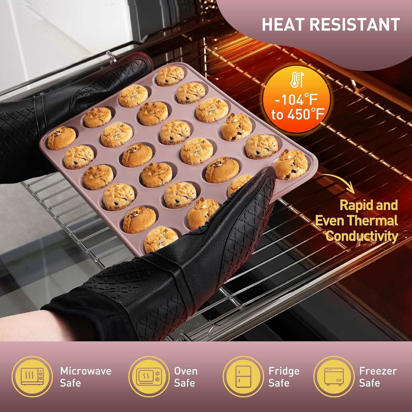 2 Pack 12 Cups Silicone Muffin Pan with Metal Reinforced Frame Regular Size Silicone Molds Cupcake Cake Baking Pans Cookie Baking Chocoflan Cupcake Mold Nonstick Muffin Tin Home Baking Supplies