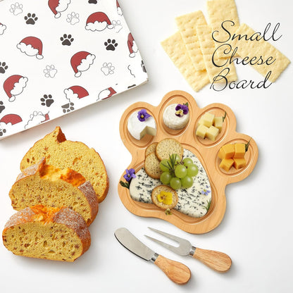 Ziliny Sea Turtle Shaped Cheese Board Set Small Charcuterie Cutting Board Wooden Platter with Knives Forks Funny Serving Trays Turtle Gift for women Christmas Party Kitchen Decoration
