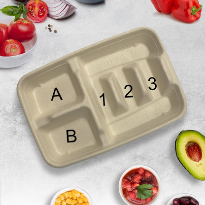 3-Taco & 2-Sides Taco Plates, Disposable Paper Plates with Dividers – 25 PACK | Taco Tray for Party, Fiesta Taco Holder, Taco Stand for Taco Tuesday & Taco Bar, Microwave-Safe Taco Plates (25 Plates)