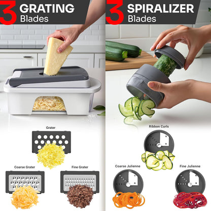 MUELLER HOME Pro-Series 10-in-1 Stainless Steel Multi Vegetable Chopper
