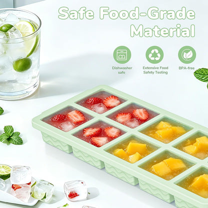 Doasuwish Silicone Freezer Molds for Soup with Lid – 1-Cup Soup Container Style Ice Cube Trays for Freezer, Meal Prep & Food Storage, Freeze 250mL/125mL Portions – 2 Pack