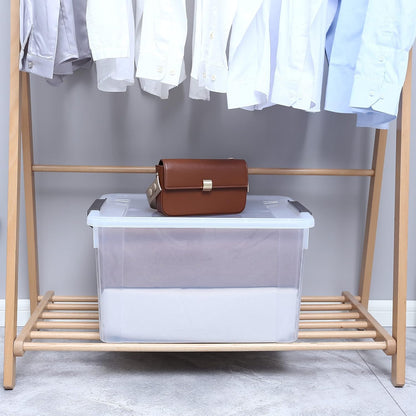 Citylife 32 QT Plastic Storage Bins with Latching Lids Stackable Storage Containers for Organizing Large Clear Storage Box for Garage, Closet, Kitchen, 4 Packs