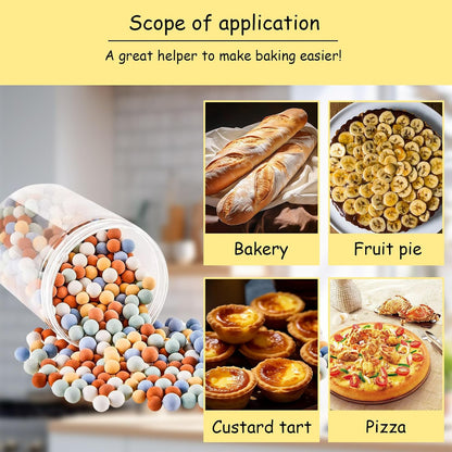 Incauca Pie Weights for Baking Crust, Multicolor Pie Crust Weights for Blind Baking, 10mm Round Baking Beads Weights, Reusable Beans for Pie Making, 2.2lbs