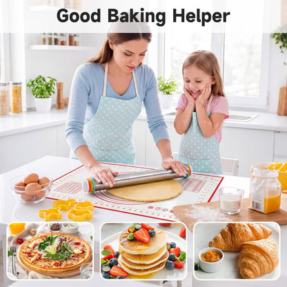 Vakoo Rolling Pin with Thickness Rings for Baking