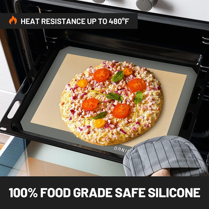 Silicone Baking Mat,28" x 20" Extra Thick Large Non Stick Sheet Mat with Measurement Non-slip Dough Rolling Mat,Reusable Food Grade Silicone Counter Mat for Making Cookies,Macarons,Bread and Pastry