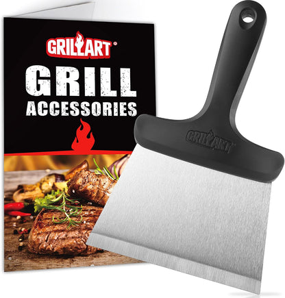 GRILLART Griddle Cleaning Kit for Blackstone, Flat Top Grill Cleaning Kit with Grill Stone, Griddle Scraper, Scouring Pad and Handles, Multifunctional Griddle Accessories for Rusty Grills, Orange