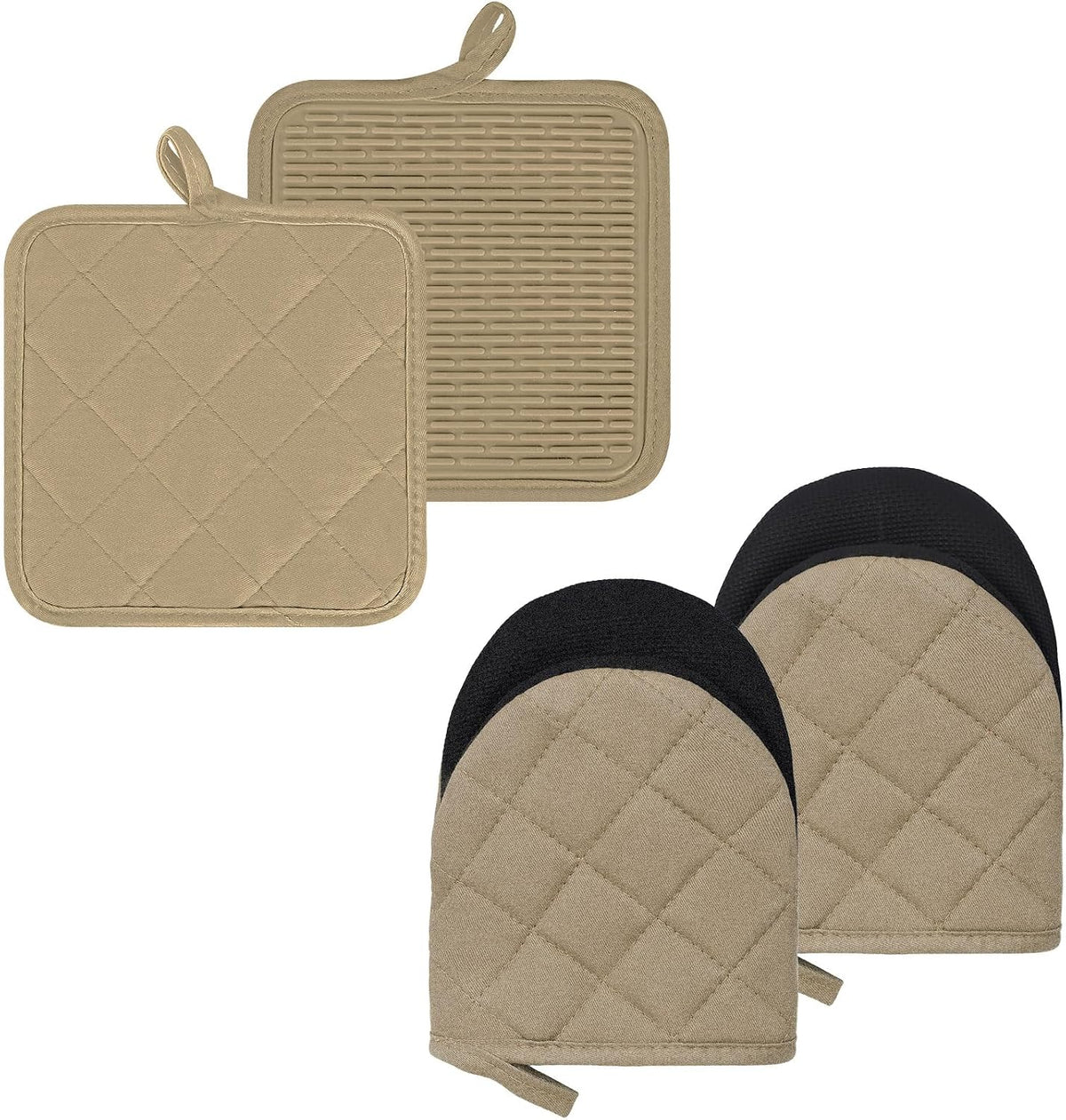 Goldmeet Mini Oven Mitts 2-Pack, 7"x5.5", 500°F Silicone Grip, Gray