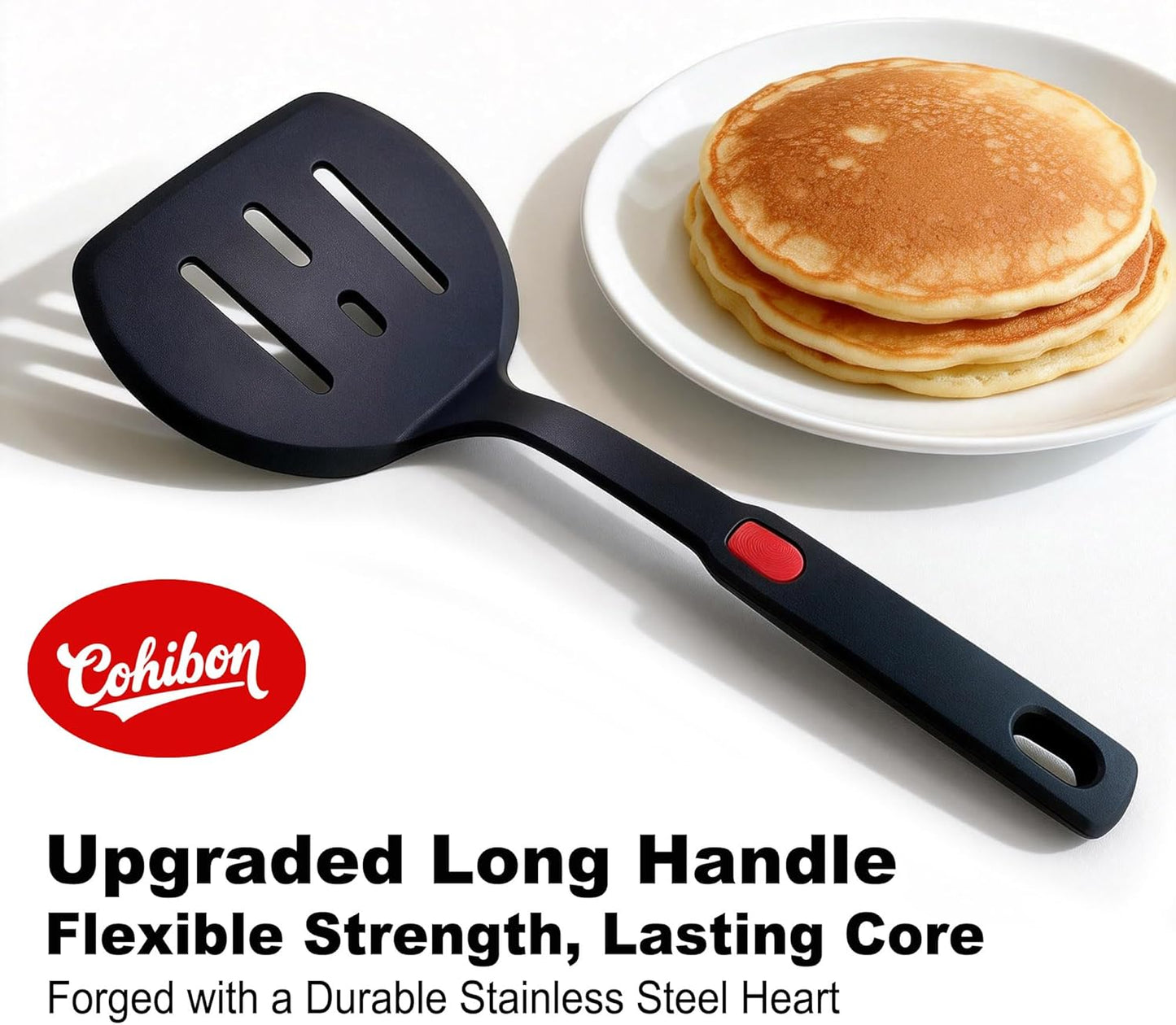 Heat Resistant Silicone Cooking Spatula and Spoon Set | BPA Free, For Nonstick Cookware, Large Cooking Utensils, For Serving, Mixing, Scraping, Dishwasher Safe