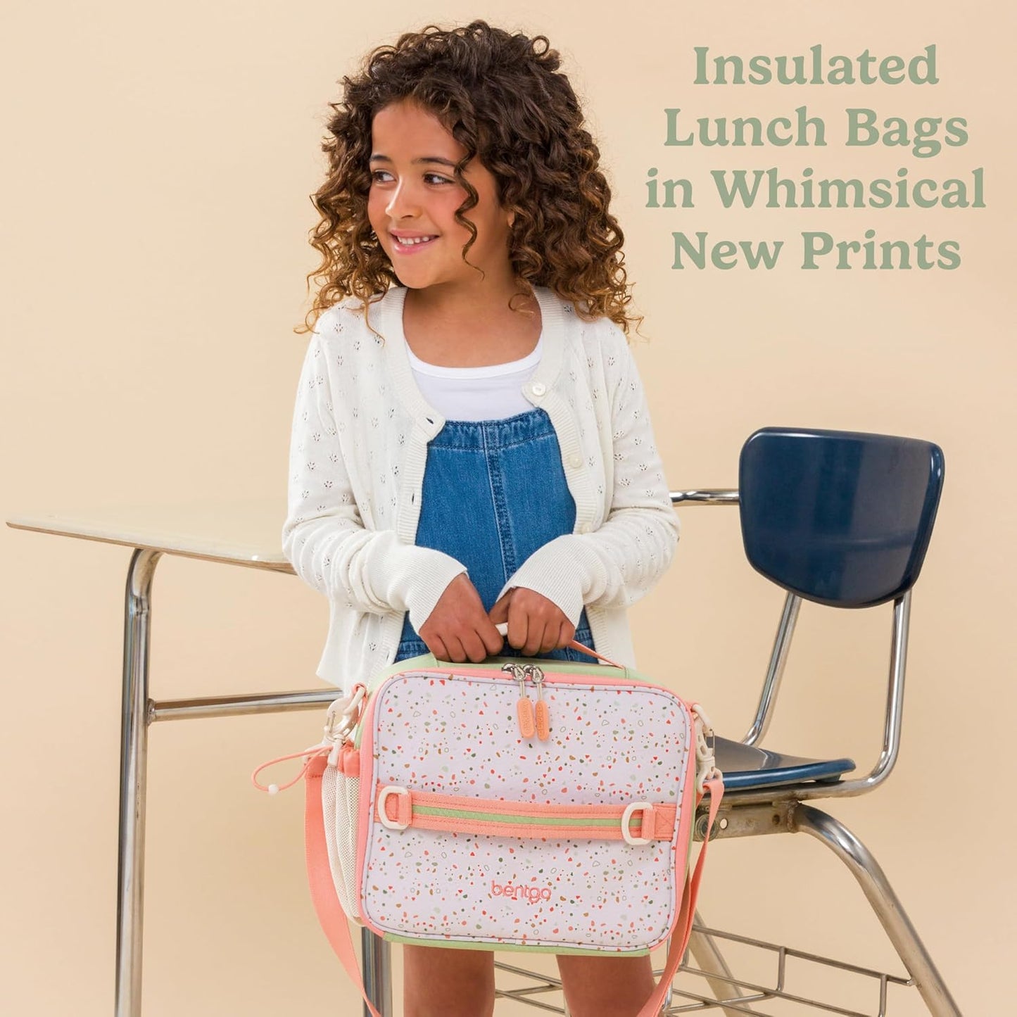 Bentgo Kids Lunch Bag - Durable, Double-Insulated Lunch Bag for Kids 3+; Holds Lunch Box, Water Bottle, & Snacks; Easy-Clean Water-Resistant Fabric & Multiple Zippered Pockets (Mermaid)