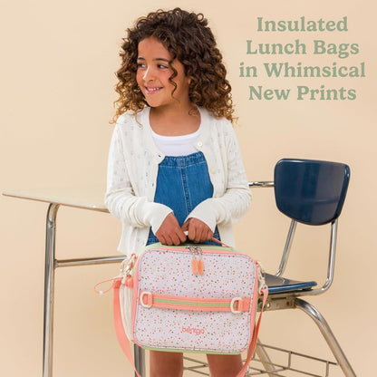 Bentgo Kids Lunch Bag - Durable, Double-Insulated Lunch Bag for Kids 3+; Holds Lunch Box, Water Bottle, & Snacks; Easy-Clean Water-Resistant Fabric & Multiple Zippered Pockets (Mermaid)