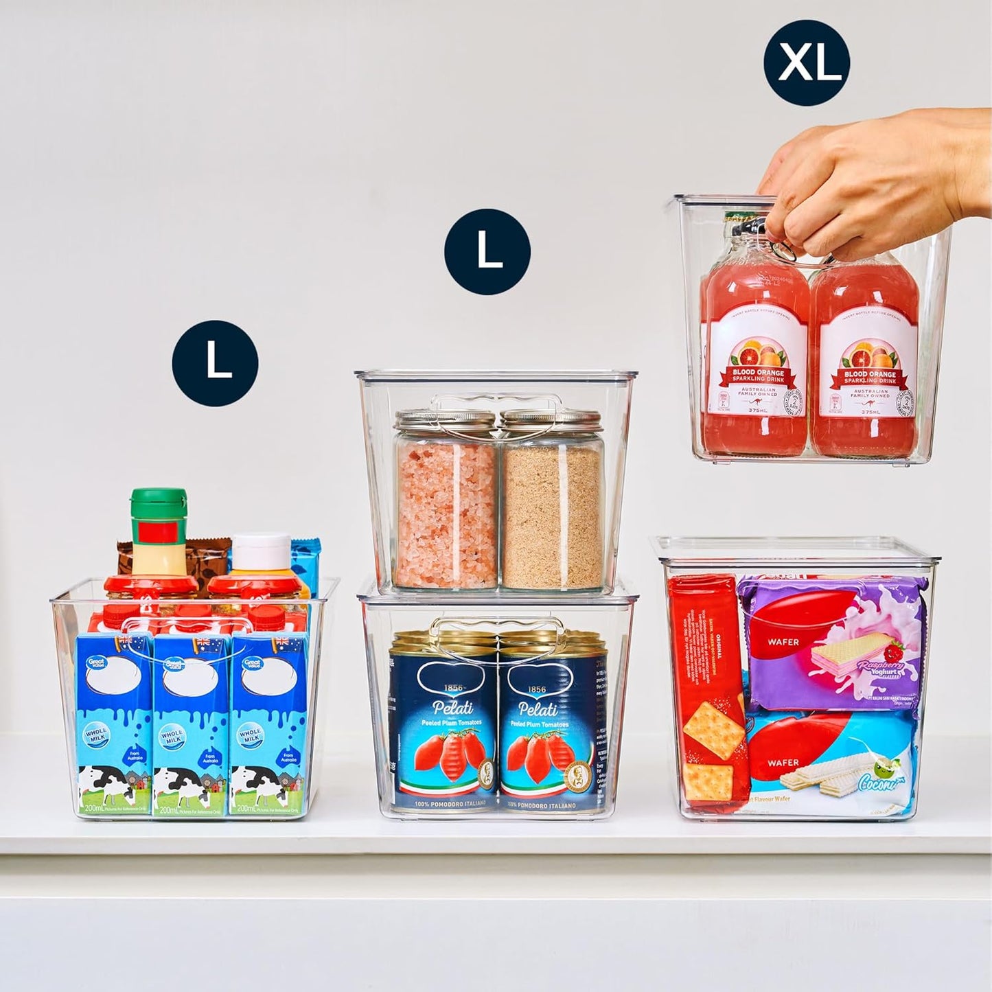 theaoo Clear Storage Bins with Lids Stackable - Large Plastic Containers for Pantry Organization and Storage - Perfect for kitchen,Fridge,Laundry Room,Bathroom,Garage,Closet,Cabinet Organizer - 8 Pack