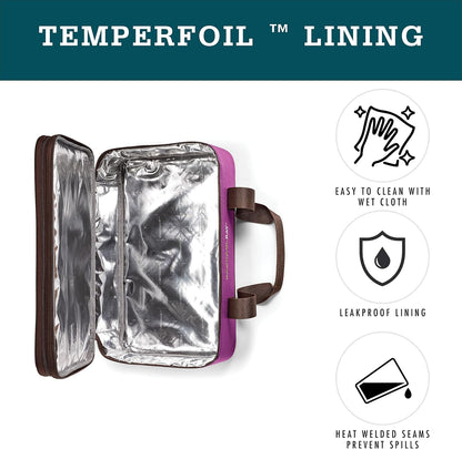 Rachael Ray Expandable Lasagna Lugger, Insulated Casserole Carrier, Fits 9"x13" Baking Dish, Purple