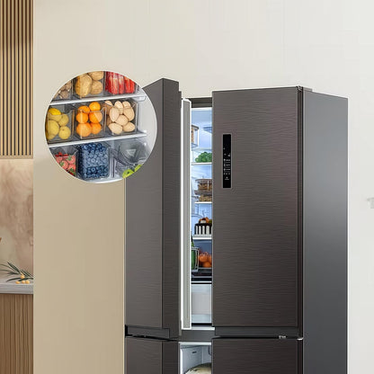 4PCS Refrigerator Storage Bins Clear Plastic Stackable Organizer for Side Door Shelves, Fruits Vegetables Eggs, Kitchen Organization, Transparent