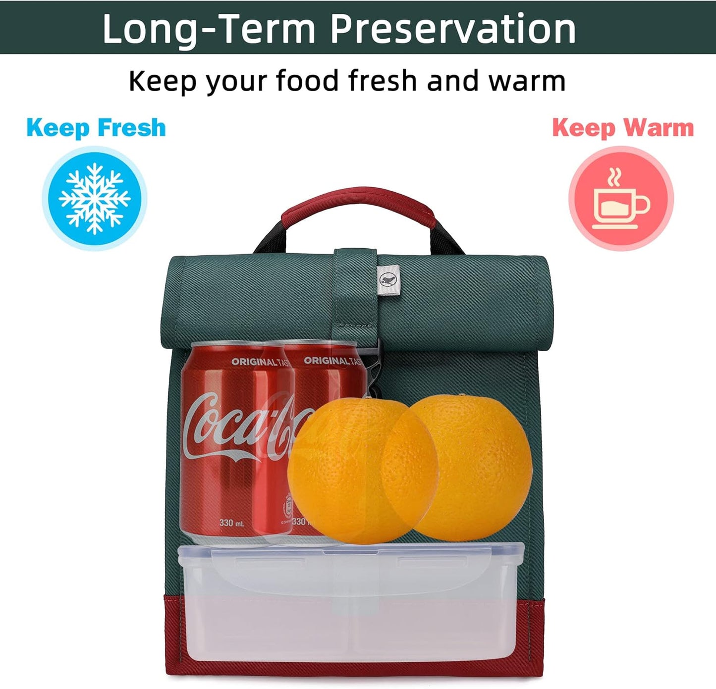 SUNNY BIRD Insulated Lunch Bag Pink Lunch Box Small Cooler Bag for Women, Girls, Adults and Teens (Pink)