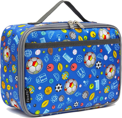FlowFly Kids Lunch box Insulated Soft Bag Mini Cooler Back to School Thermal Meal Tote Kit for Girls, Boys, Astronaut - Colors B