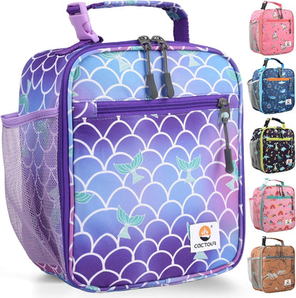 CaCTOUR Lunch Box Kids,Premium Insulated Lunchbox for Girls Boys,Soft Mini Cooler Bag Back to School Thermal Reusable Lunch Bag for Work School Picnic (Blue)