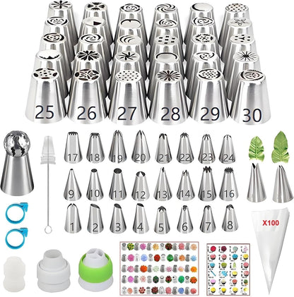 ANSLYQA Russian Piping Tips Set, 166 Pcs Baking Tools
