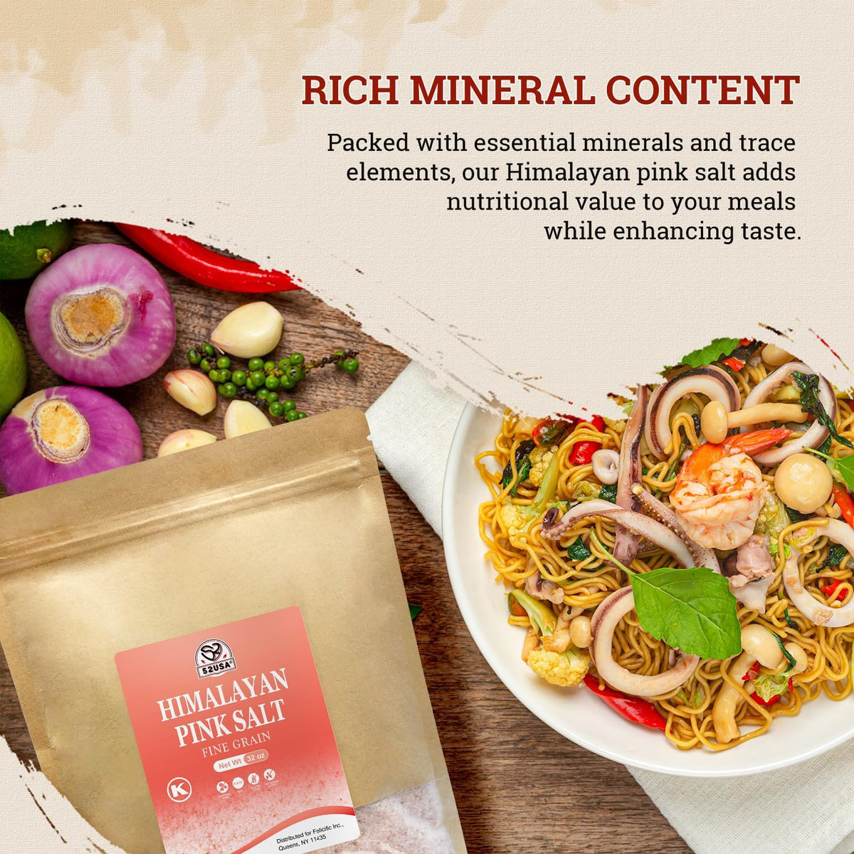 52USA Himalayan Pink Salt, Coarse Grain 1 lb, Salt for Grinder Refill
