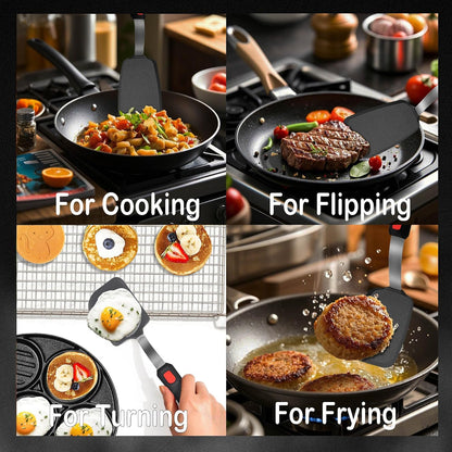 Mixed 5 Piece Silicone Spatula Set, 600F Heat-Resistant No-Melt Rubber Spatula Handle and Blade - Kitchen Cooking Utensils for Nonstick Cookware, Spatula Turner for Egg,Pancake,Burger- Dishwasher Safe