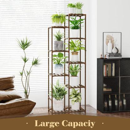 Bamworld Plant Stand Indoor Plant Shelf Outdoor Wood Plant Rack