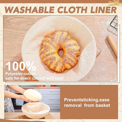 Gejoy 8 Pack 10 Inch Oval Banneton Bread Proofing Basket for Bakers