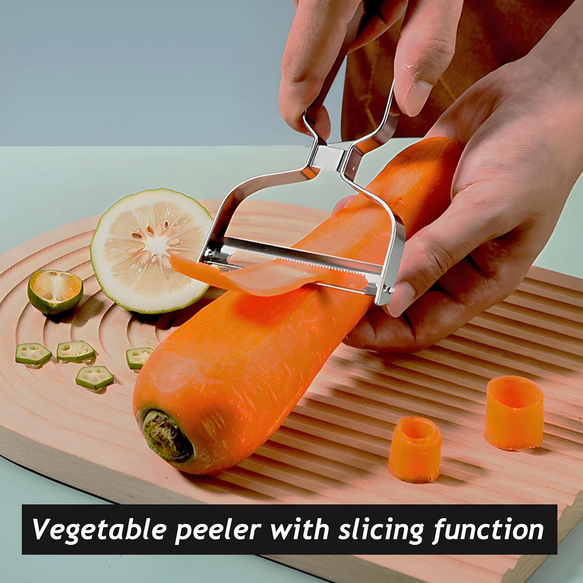 Larger Wide Mouth Kitchen Vegetable Peelers Cabbage Peeler (Serrated Y- Peeler) (Red)