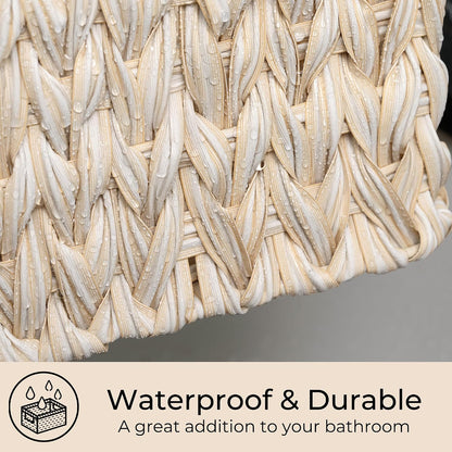 GRANNY SAYS Wicker Storage Baskets for Shelves, Water Hyacinth Basket with Scalloped Edge, Storage Wicker Baskets for Pantry, Large, 2-Pack