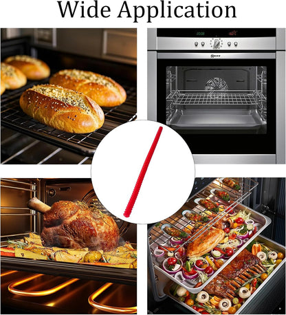 14 Inch Oven Rack Guards, Silicone Edge Protectors for Kitchen Oven Racks, Protective Covers(Red)