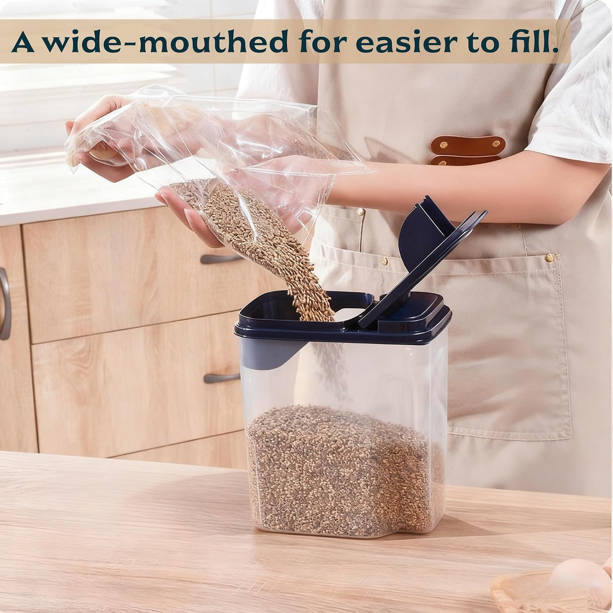 3L/3.2Qt Bird Seed Storage Container,Pet Food Storage Containers with Pour Spout,Cereal Dispenser,Holds up to 3~3.5Lbs-Easy Grip and Fill Bird Feeders-Ideal for Storing Sunflower Seed