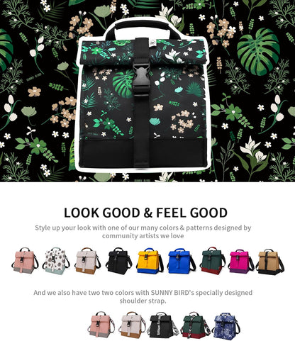 SUNNY BIRD Insulated Lunch Bag Pink Lunch Box Small Cooler Bag for Women, Girls, Adults and Teens (Pink)