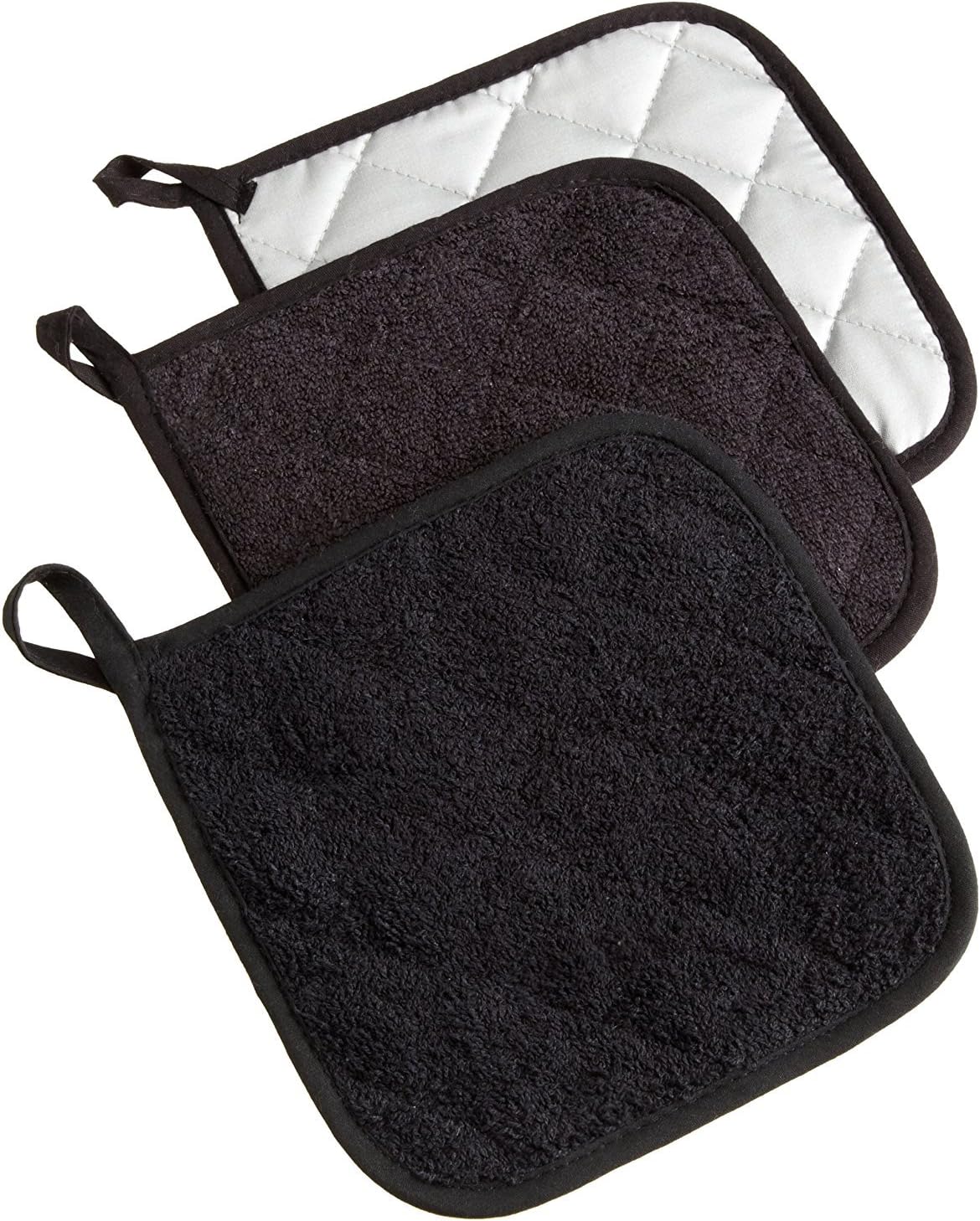 DII Basic Terry Collection Quilted 100% Cotton, Pan Handle, Nautical Blue