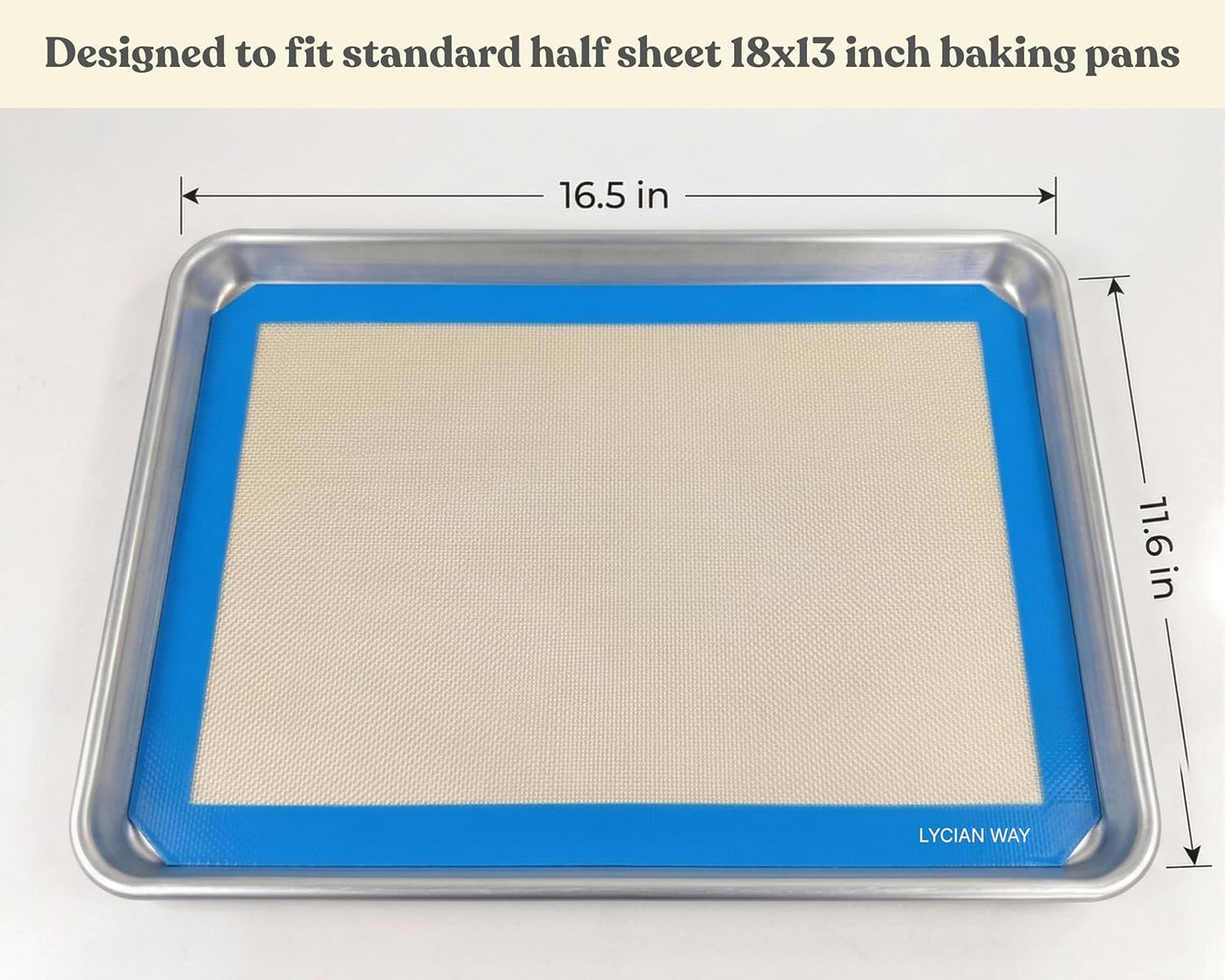 Silicone Pastry Mat with Measurements, 28 x 20 Inch Extra Thick Non-Slip Nonstick XL Baking Mat for Dough Rolling, Kneading, Fondant and Pie, Red
