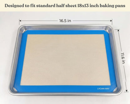 Silicone Pastry Mat with Measurements, 28 x 20 Inch Extra Thick Non-Slip Nonstick XL Baking Mat for Dough Rolling, Kneading, Fondant and Pie, Red