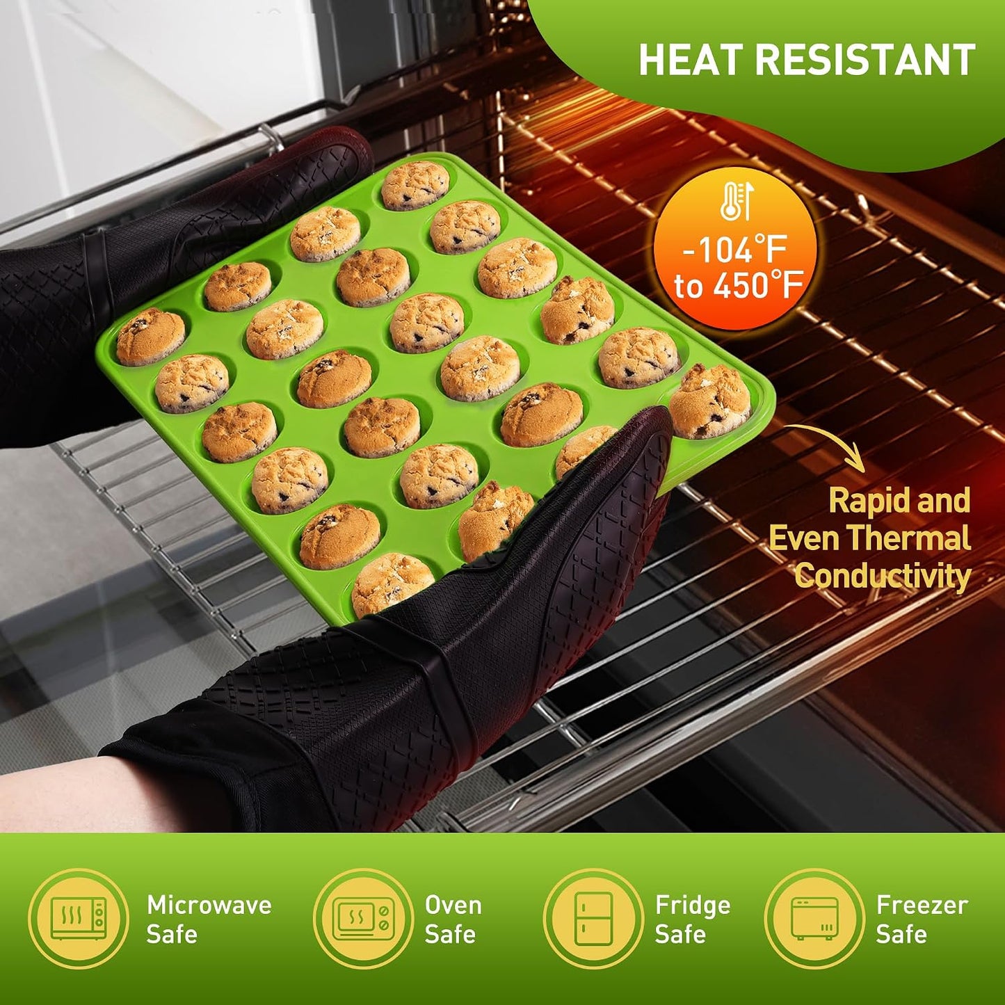 2 Pack 12 Cups Silicone Muffin Pan with Metal Reinforced Frame Regular Size Silicone Molds Cupcake Cake Baking Pans Cookie Baking Chocoflan Cupcake Mold Nonstick Muffin Tin Home Baking Supplies