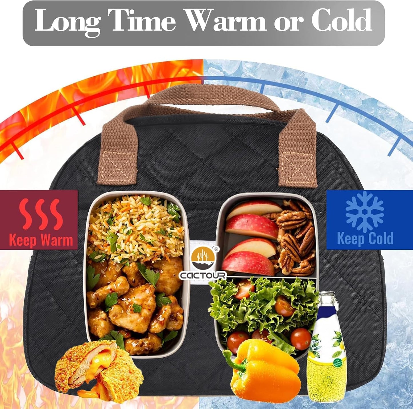 CaCTOUR Lunch Box for Women Girls Teens,Cute Lunch Box Cooler Bag, Portable Insulated Small Lunch Bag Women Reusable Corduroy Lunch Tote for Work/Travel/Picnic/School (Dog Green,Small)