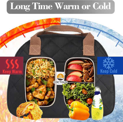 CaCTOUR Lunch Box for Women Girls Teens,Cute Lunch Box Cooler Bag, Portable Insulated Small Lunch Bag Women Reusable Corduroy Lunch Tote for Work/Travel/Picnic/School (Dog Green,Small)