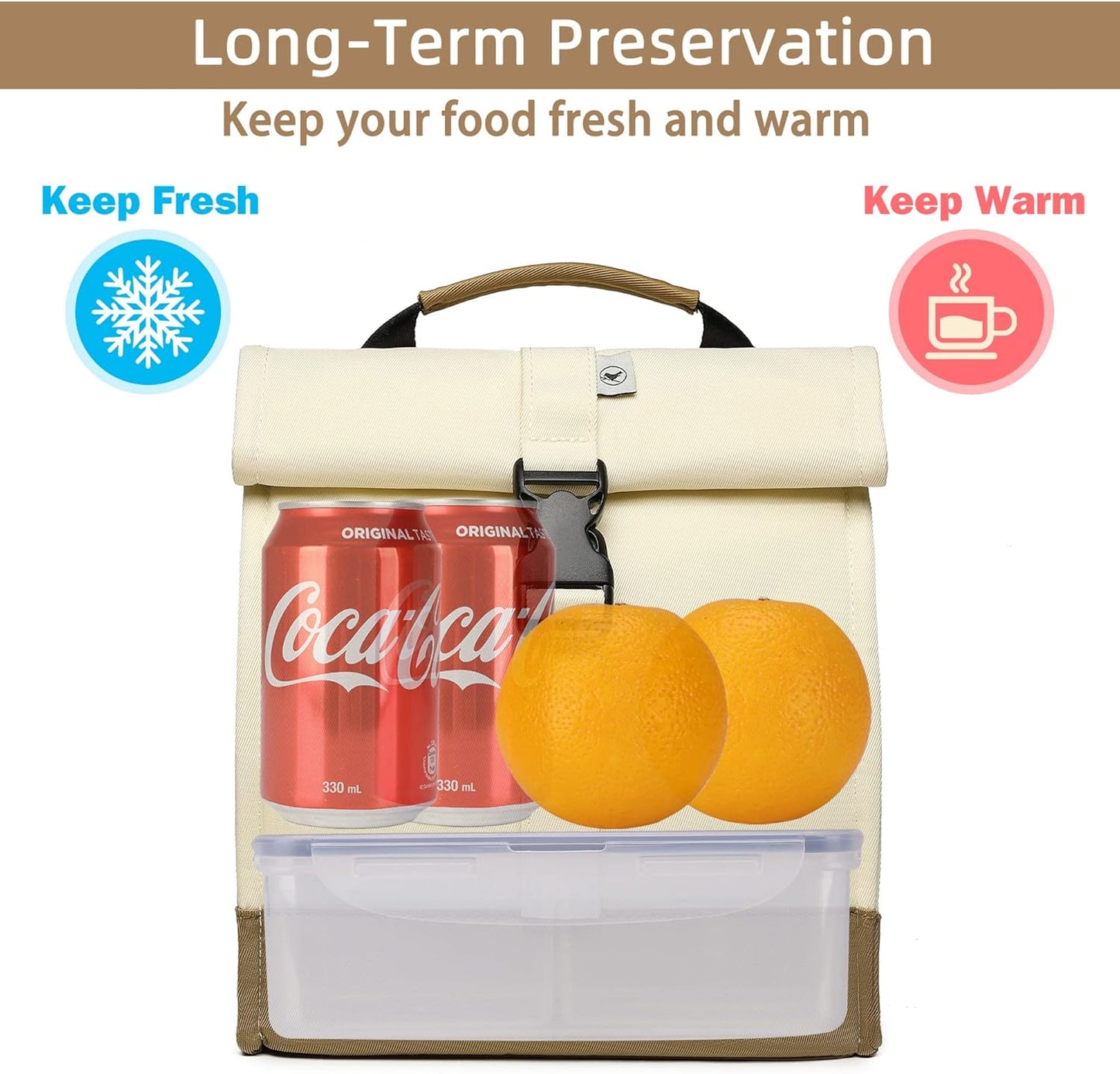 SUNNY BIRD Insulated Lunch Bag Pink Lunch Box Small Cooler Bag for Women, Girls, Adults and Teens (Pink)