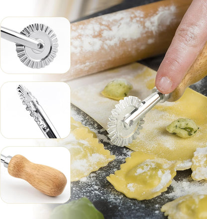 BlingKingdom 1.5" Fluted Pastry Wheel Cutter, Pasta Cutter for Baking