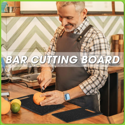 Lounsweer 2 Pcs Small Cutting Board for Kitchen Mini Plastic Cutting Board Set Bar Dishwasher Safe Granite Color Food for Camping Food Fruits Prep Vegetables Easy Grip(6" x 10",White)