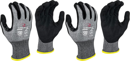 Radians Cut Resistant Work Glove Touchscreen A9 Sandy Foam Nitrile, Medium