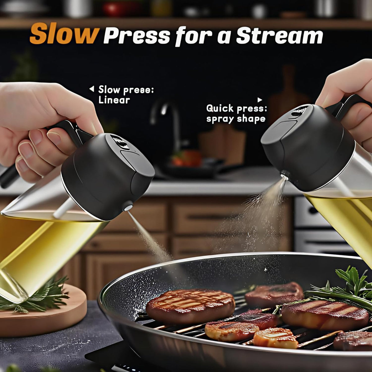 Olive Oil Sprayer for Cooking, 220ml Glass Oil Dispenser